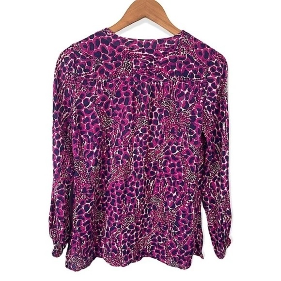 Lilly Pulitzer Sherida Top In Gigi Giraffe Pink Navy Cotton Casual Size S EUC - Picture 4 of 10
